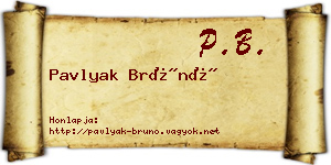 Pavlyak Brúnó névjegykártya
